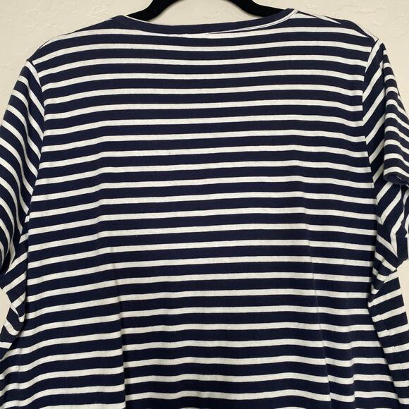 J. Crew Blue and White Nautical Striped 100% Cotton T Shirt Dress Size XL - Picture 7 of 10